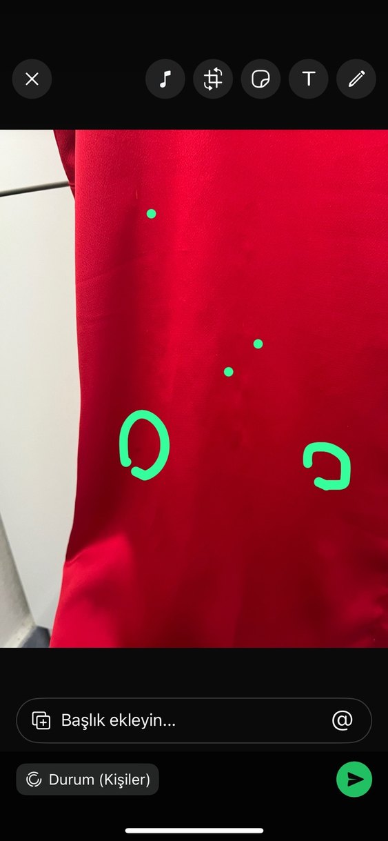 Uzun Kollu Kırmızı saten Kadın tunik - Görsel 2