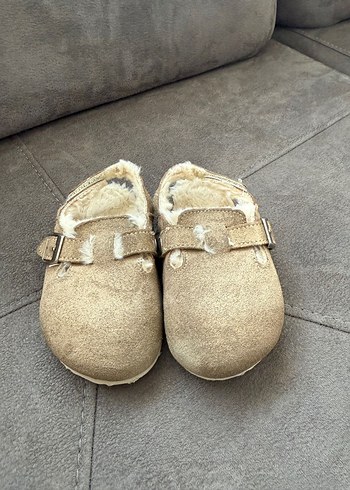 Next marka Bej unisex Çocuk Süet içi tüylü Terlik