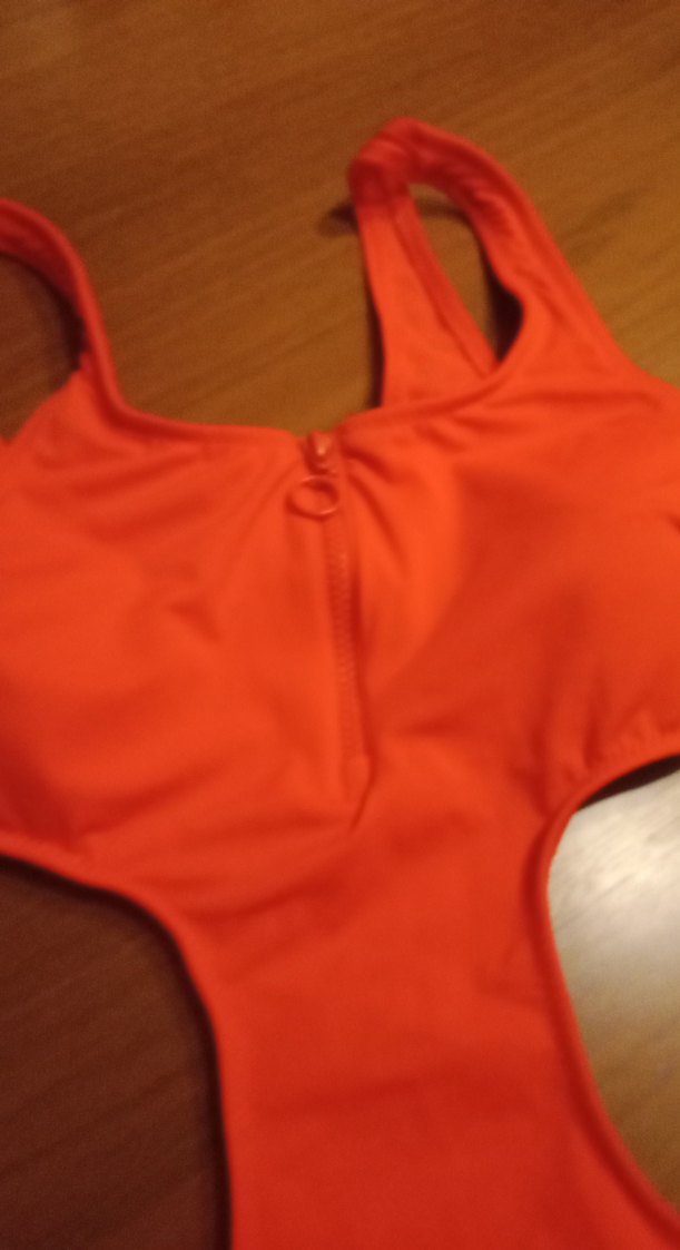 Turuncu Sırt Dekolteli Kadın Mayo - Görsel 2