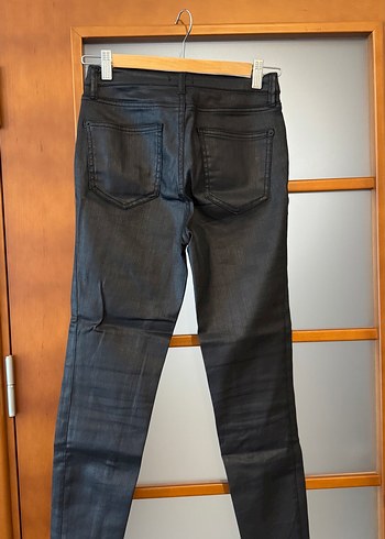 Twist Twist Siyah Kadın Midi Boy Parlak Denim Pantolon