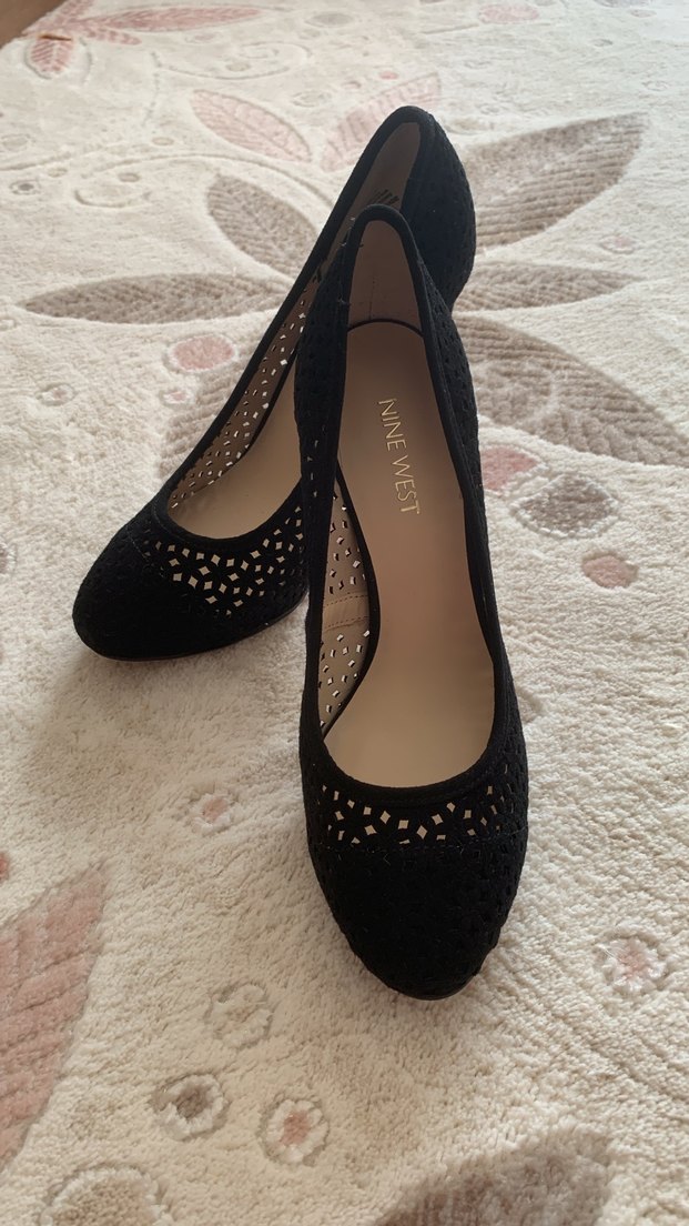 Dantel Detaylı Siyah Süet Stiletto - Görsel 2