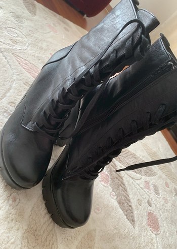 Derimod Siyah Deri Platform Topuklu Kadın Bot - Görsel 2