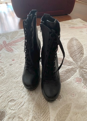 Derimod Siyah Deri Platform Topuklu Kadın Bot - Görsel 4