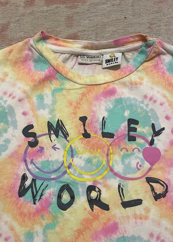 Kız Çocuk Pastel Renk Crop Oversize Tişört - Görsel 2