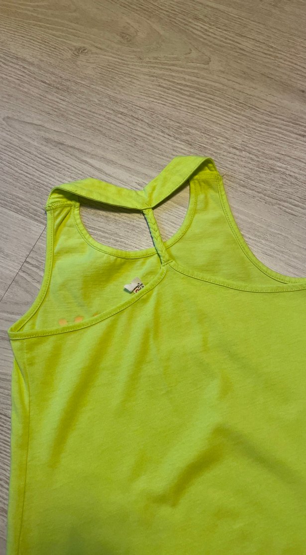 Kız Çocuk Neon Yeşil Baskılı Atlet - Görsel 3