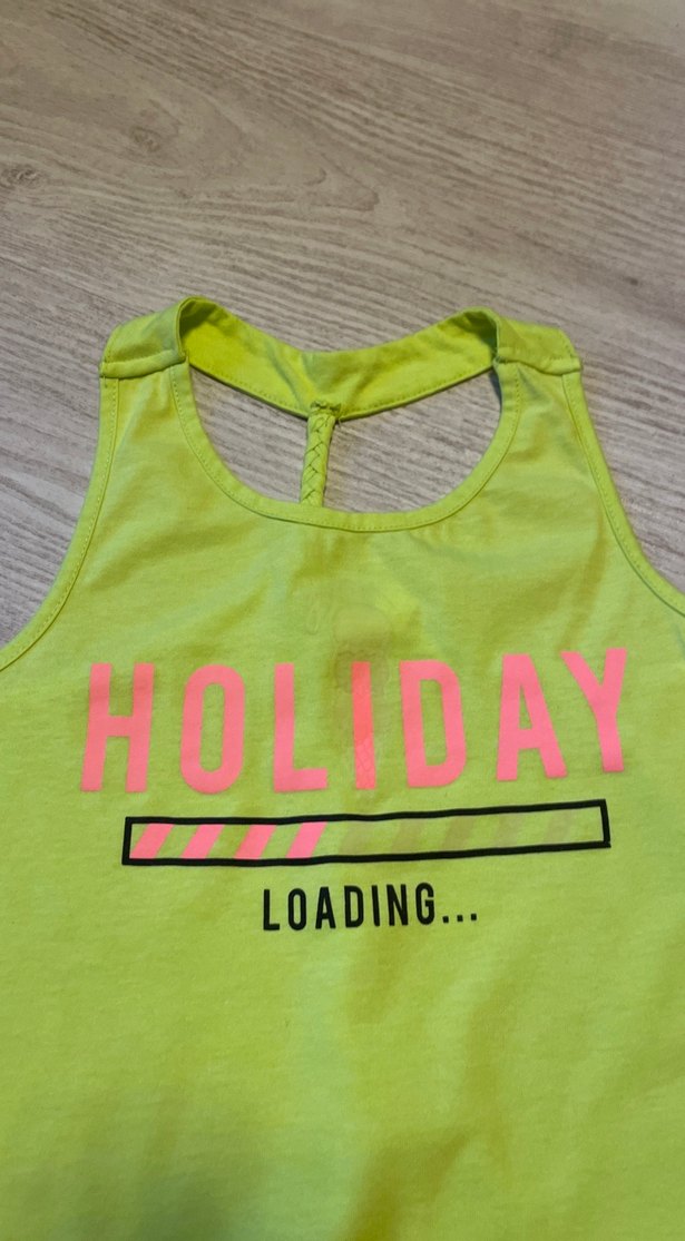 Kız Çocuk Neon Yeşil Baskılı Atlet - Görsel 2