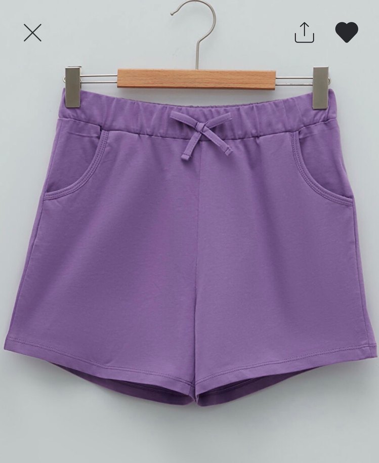 Mor Kız Çocuk Mini Şort - Görsel 2