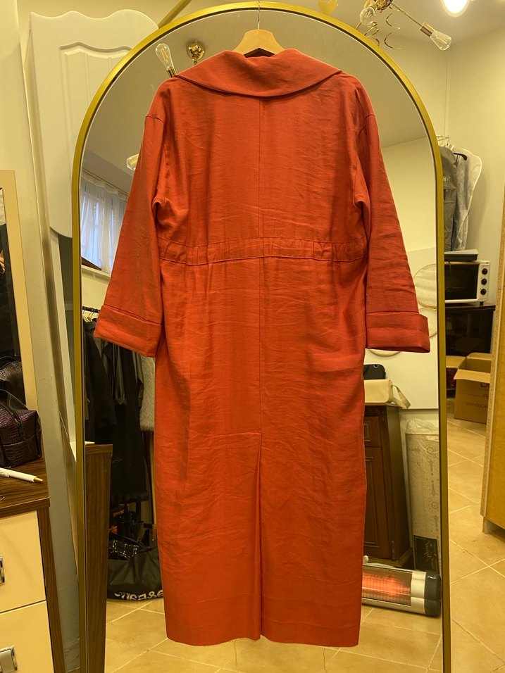 Uzun Kırmızı Kadın kap - Görsel 3