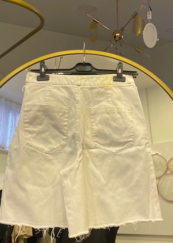 Massimo Dutti Beyaz Pamuklu Bermuda Şort