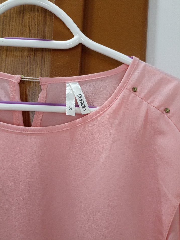 Pembe Uzun Kollu Midi Tunik - Görsel 4