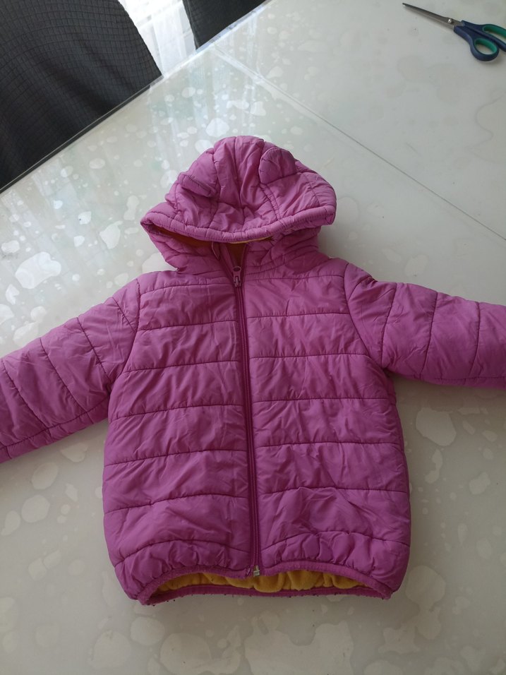 Kız Çocuk Kapüşonlu Pembe Mont - Görsel 2