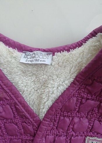 Düğmeli Mor Kız Çocuk Yelek - Görsel 4