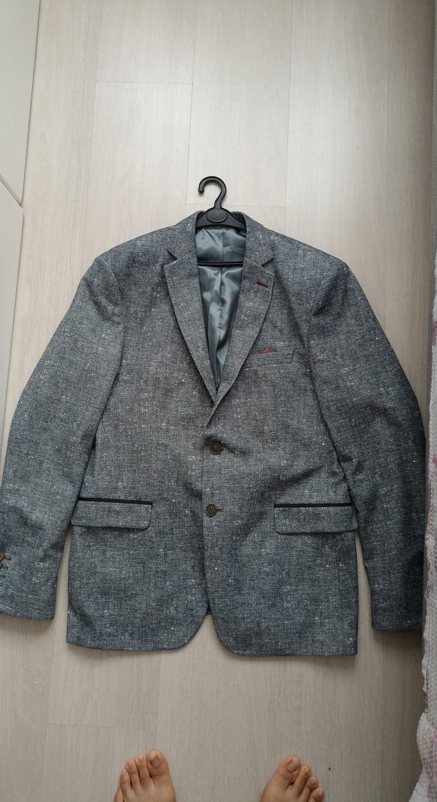 Gri Düğmeli Erkek Takım Ceketi - Görsel 4