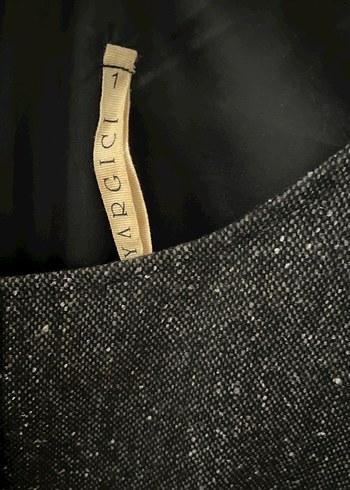 Siyah kırçıllı  Midi Kadın Kışlık elbise - Görsel 3