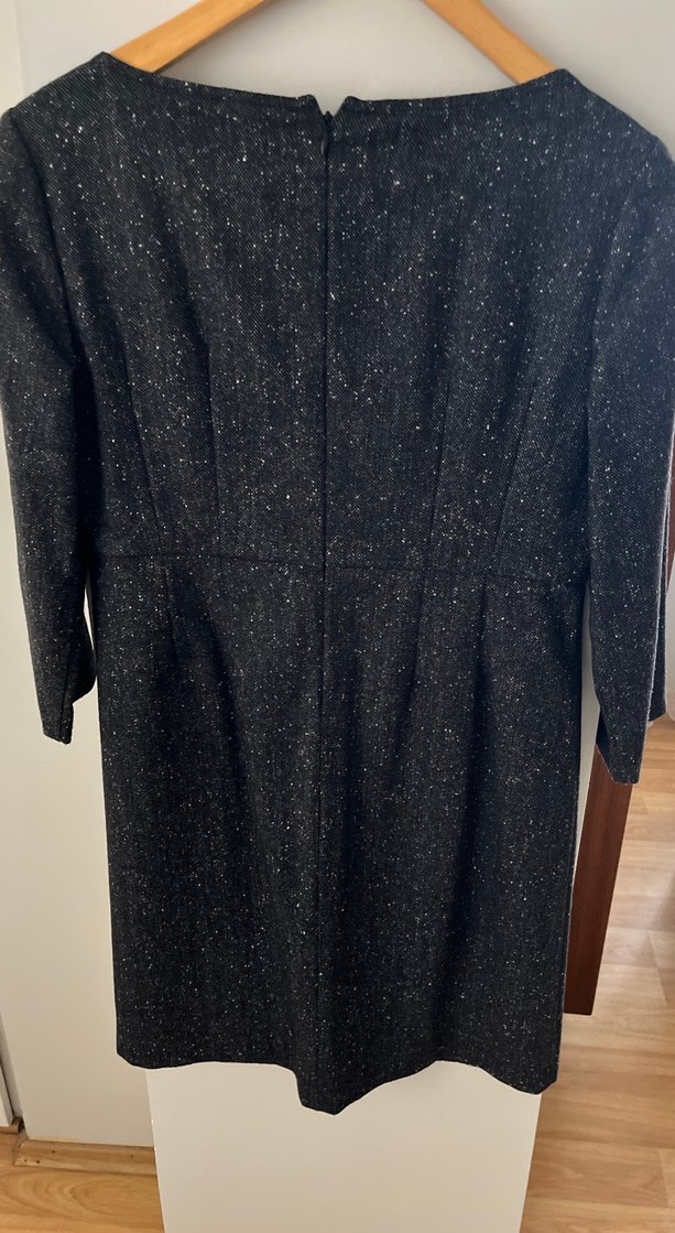 Siyah kırçıllı  Midi Kadın Kışlık elbise - Görsel 5