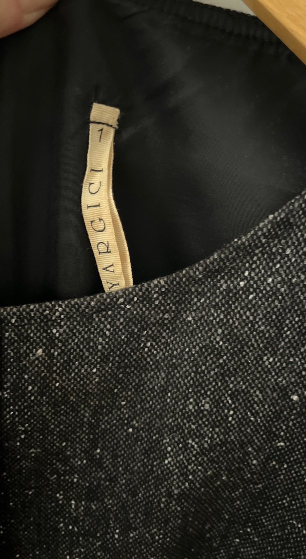 Siyah kırçıllı  Midi Kadın Kışlık elbise - Görsel 3