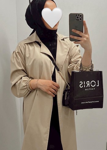Bej Midi Kadın Trençkot Yüksek Yaka