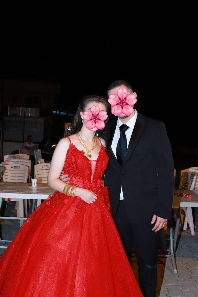 Kırmızı askılı abiye kınalık - Görsel 5