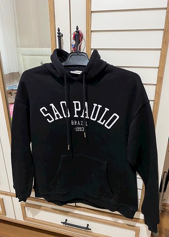 Siyah Kadın Kapüşonlu Sweatshirt