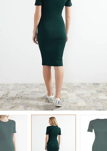 Trendyol & Milla Yeşil Strappy Midi Kalem Elbise
