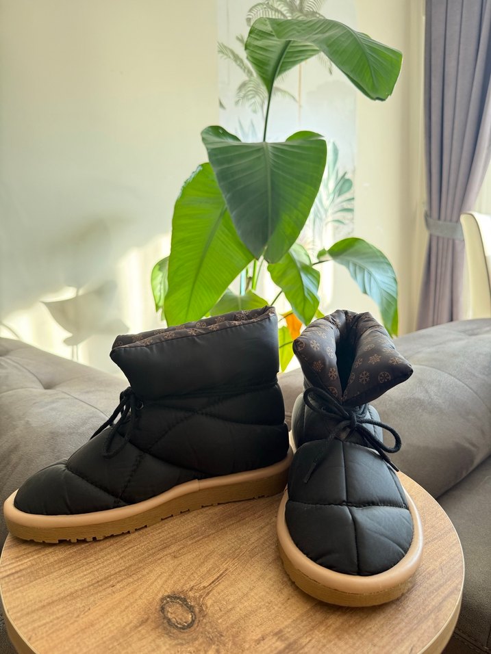 Kahverengi paraşüt kumaş  Kadın Bot - Görsel 4