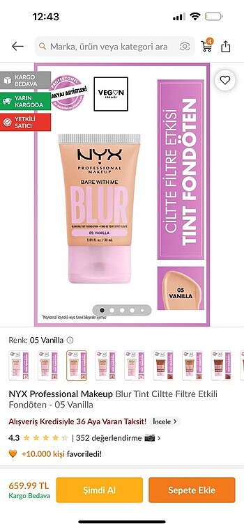 NYX Nyx blur fondöten 05