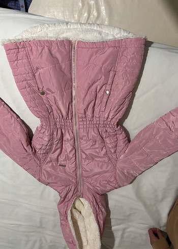 Kız Çocuk Pembe Peluş Detaylı Mont - Görsel 2