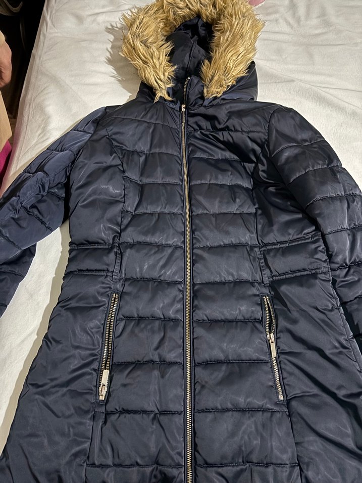 Kürklü Kapüşonlu Siyah Kadın Kışlık Mont - Görsel 2