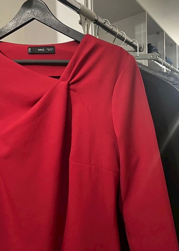 Kırmızı Drapeli Elbise - Görsel 2