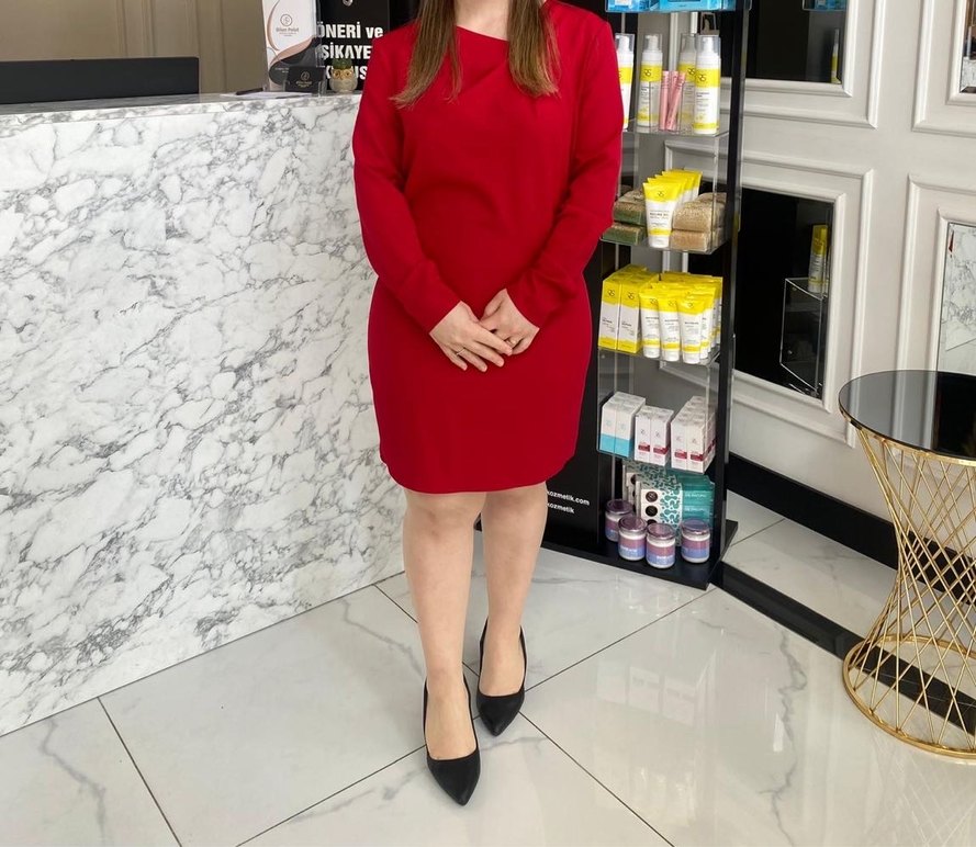 Kırmızı Drapeli Elbise - Görsel 4