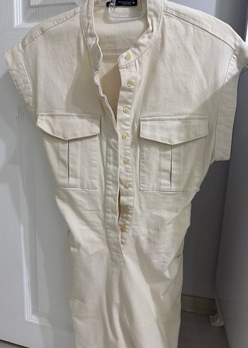 Zara Zara marka krem elbise