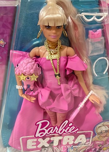 Beden Renk Barbie Extra Fancy Bebek - Pembe Pastel