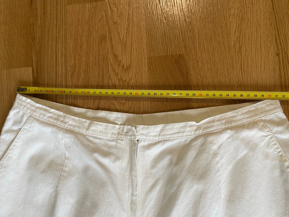 Beyaz %100 pamuk Kadın Bermuda Şort - Görsel 2