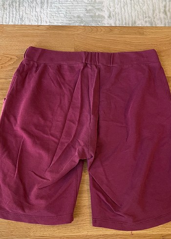 Bordo Rahat Kesim Kadın Bermuda Şort - Görsel 2