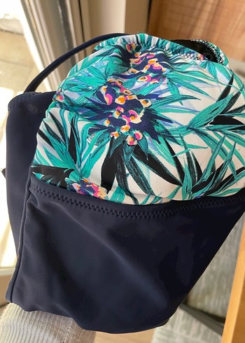 Askılı lacivert kadın mayo - Görsel 8