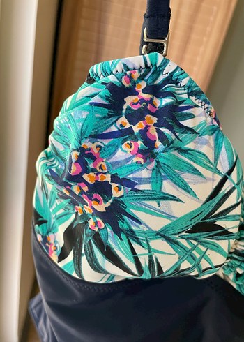 Askılı lacivert kadın mayo - Görsel 5