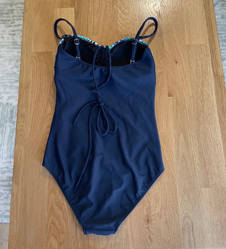 Askılı lacivert kadın mayo - Görsel 3