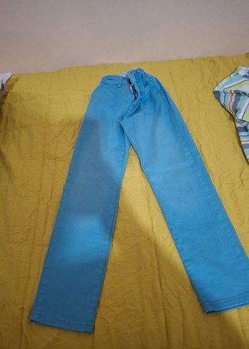 Mavi Erkek Çocuk Kemerli Denim Pantolon