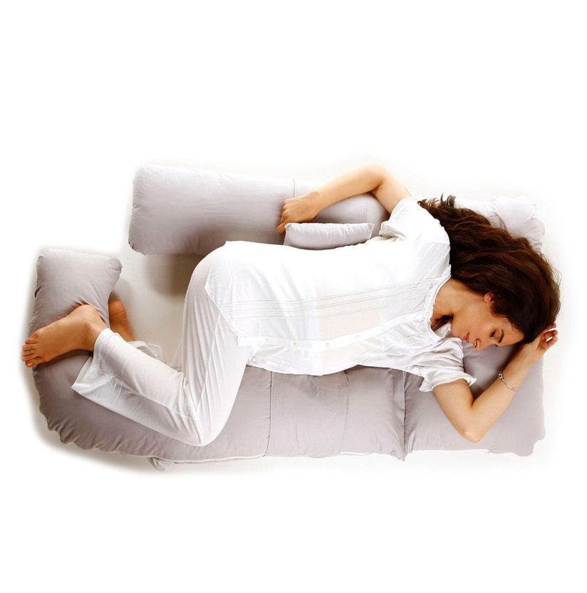 Açık Gri Emzirme ve Hamile Yastığı Seti - Görsel 2