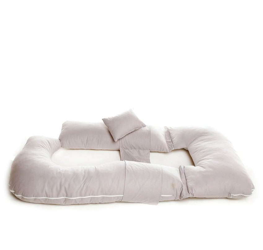 Açık Gri Emzirme ve Hamile Yastığı Seti - Görsel 5