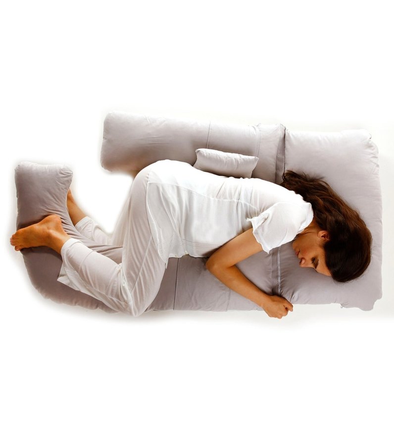 Açık Gri Emzirme ve Hamile Yastığı Seti - Görsel 4