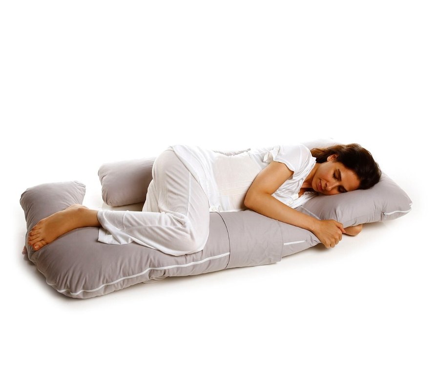 Açık Gri Emzirme ve Hamile Yastığı Seti - Görsel 3