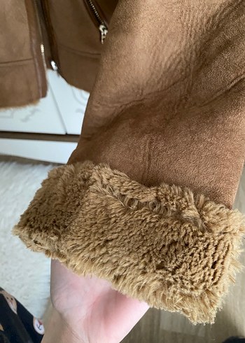 Kahverengi Süet Kürk Detaylı Kadın Ceket 
Stradivarius - Görsel 4