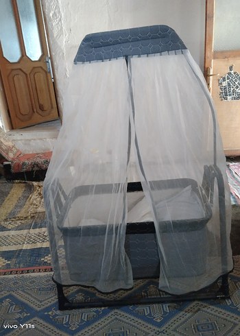 Gri Bebek Beşiği ve Sepeti