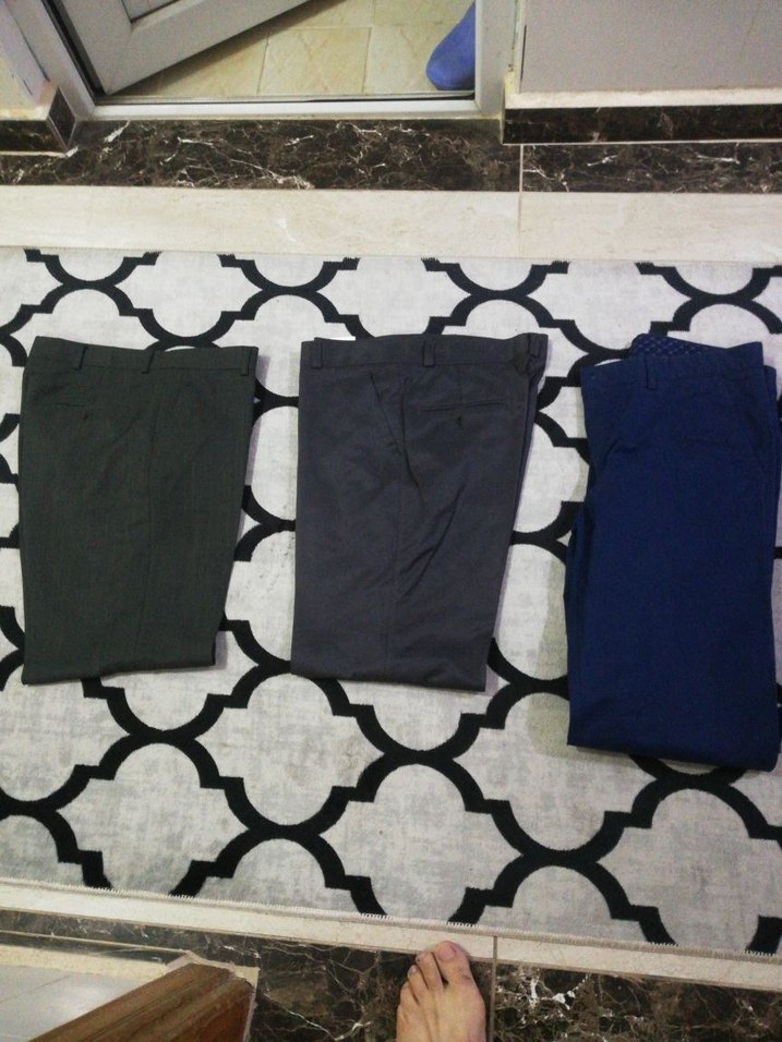 Gri erkekKumaş Pantolon - Görsel 2