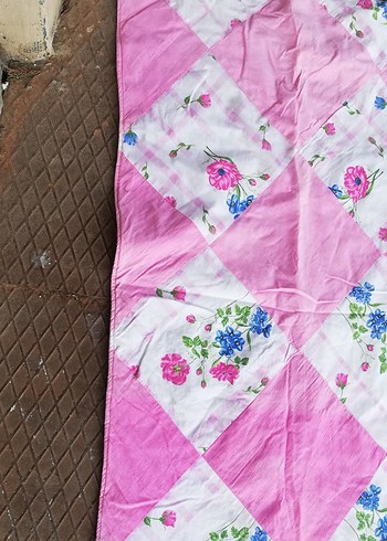 Pembe İşlemeli Beyaz El Yapımı Peçete - Görsel 5