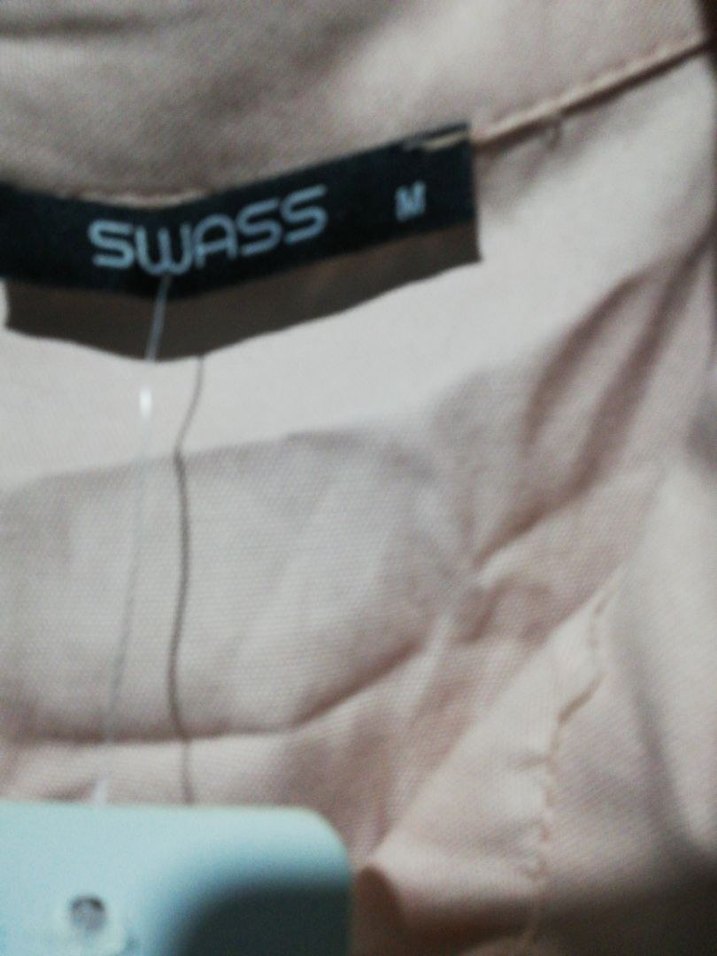 Bej Keten V Yaka Uzun Elbise - Görsel 3