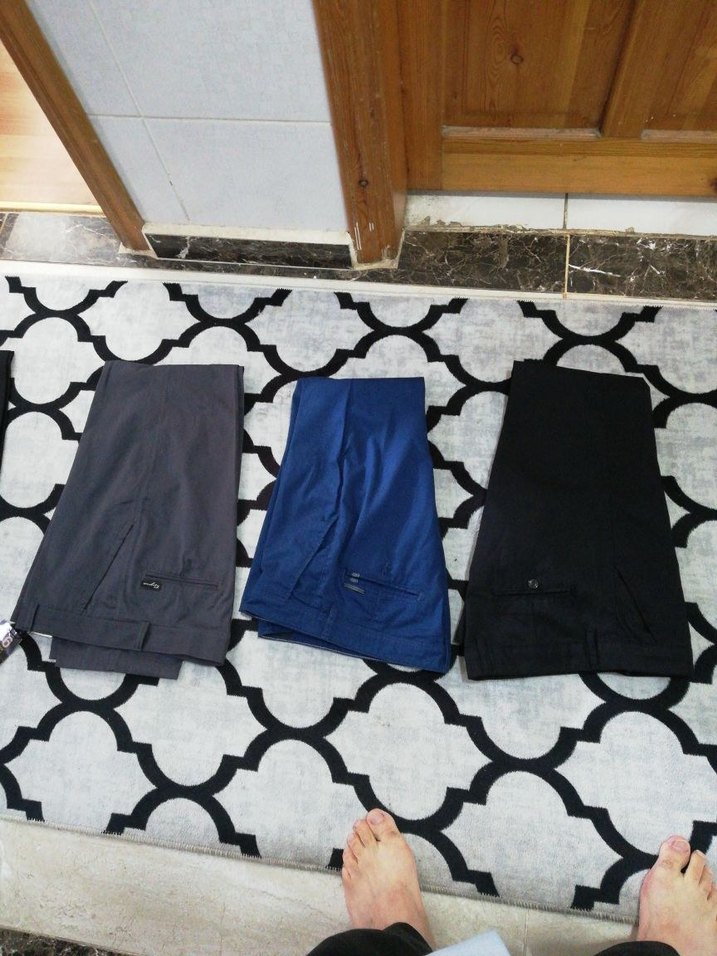 Gri Erkek Kemerli Normal Kesim Pantolon - Görsel 2