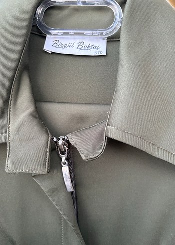 Haki Astarsız Fermuarlı Pantalonlu Takım- Birgül Bektaş Standart - Görsel 4