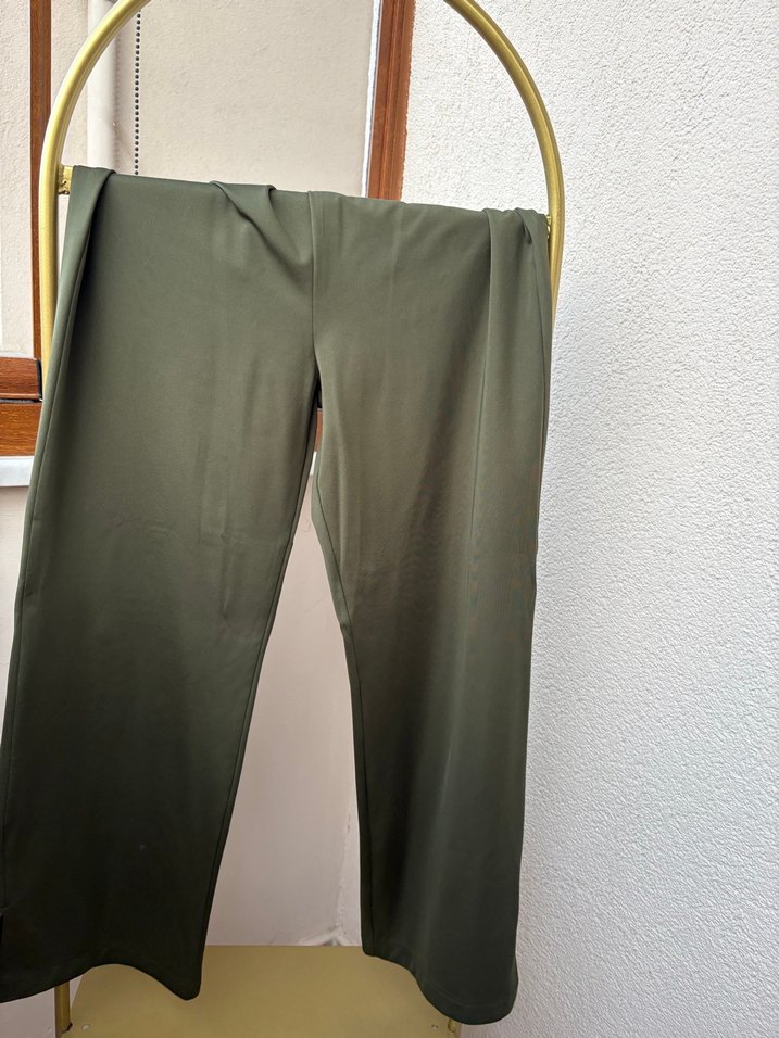 Haki Astarsız Fermuarlı Pantalonlu Takım- Birgül Bektaş Standart - Görsel 3